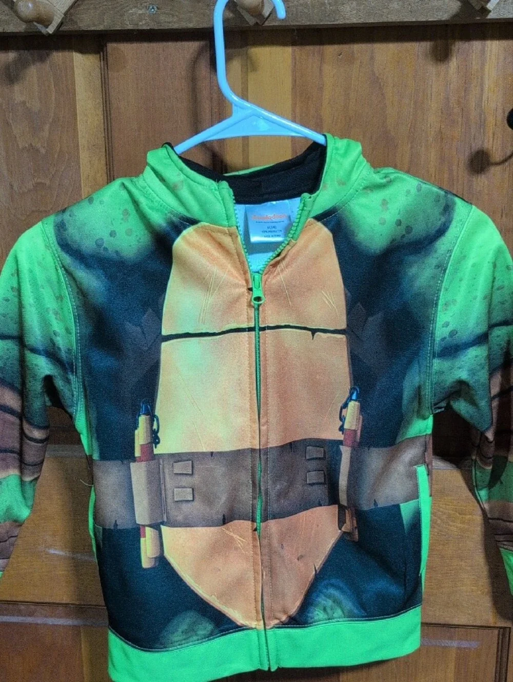 Nickelodeon Green & Orange Turtle Shell Hoodie Jacket